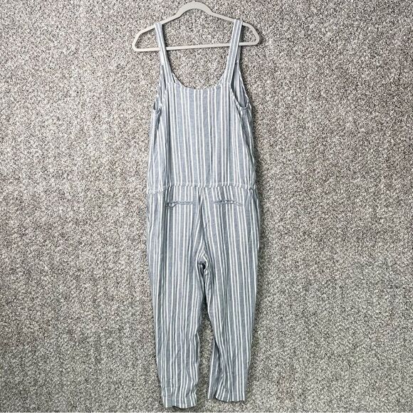 Rails Jumpsuit Women’s Large Brooklyn Gray Caldas Striped Linen Blend Sleeveless - Picture 8 of 12